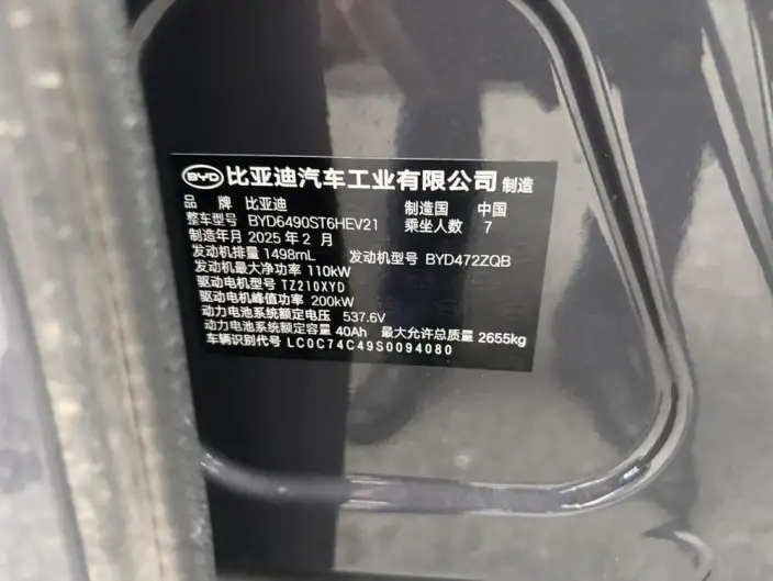 BYD Tang DM 2025 Model Smart Driving Edition DM-i 115KM Flagship Model – фото 5