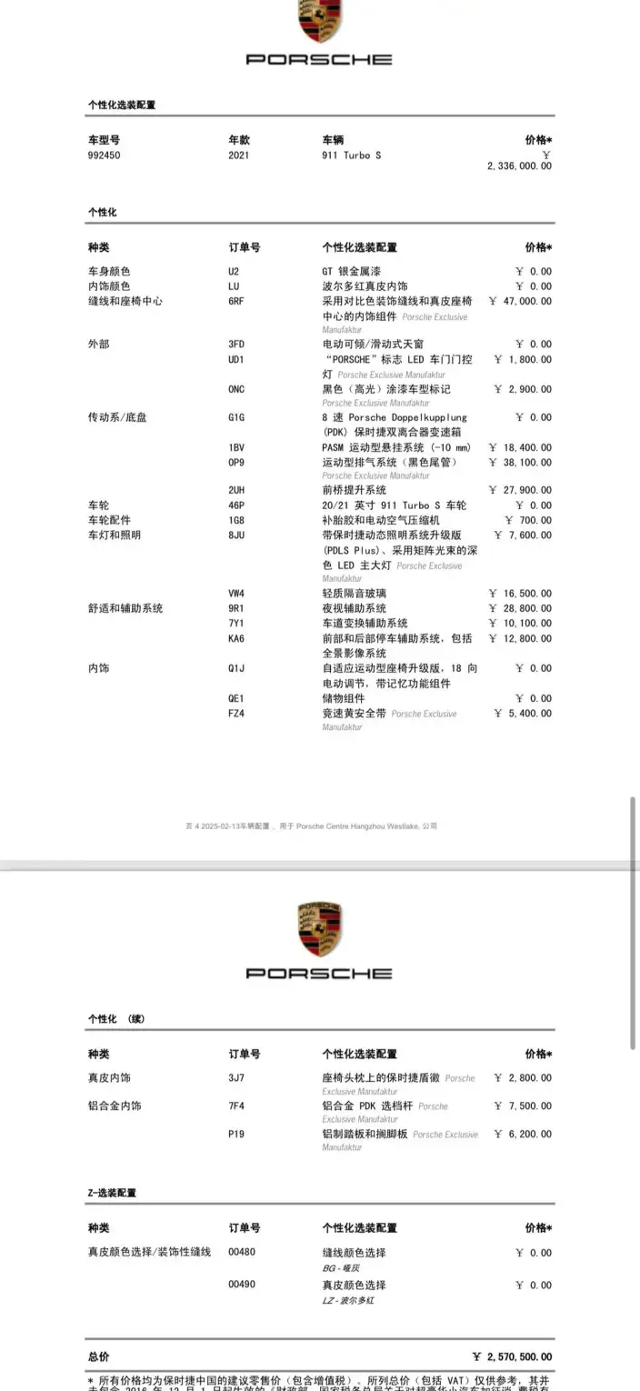 PORSCHE 911 2020 Model Turbo S 3.7T – фото 6