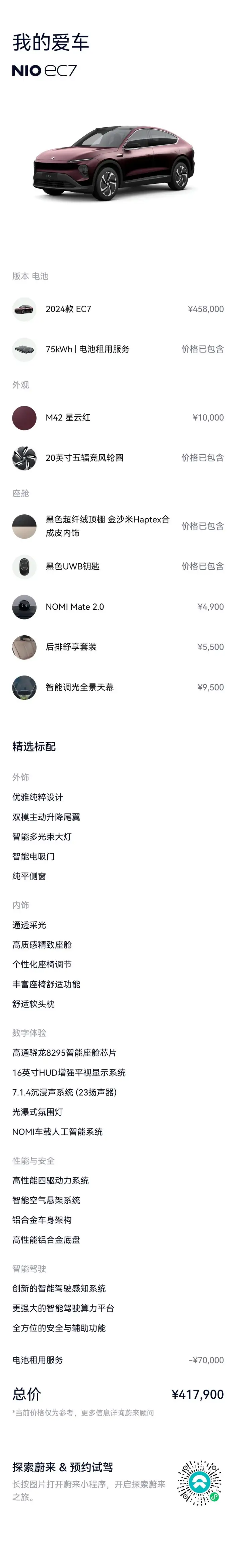 NIO EC7 2024 Model 75kWh – фото 10