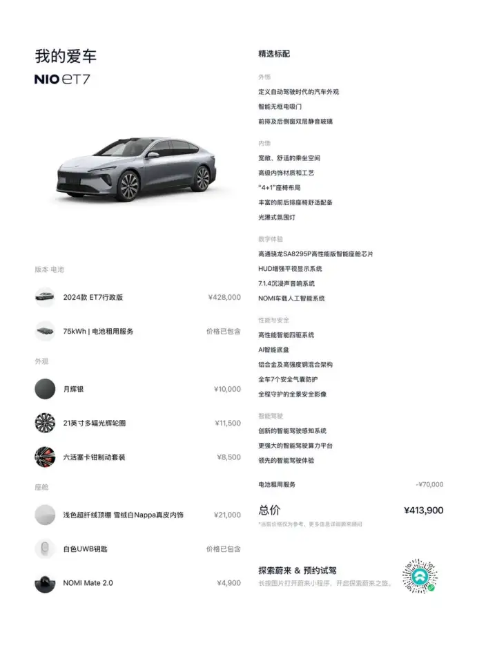 NIO ET7 2024 Model 75kWh Executive Edition – фото 4
