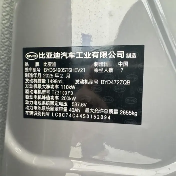 BYD Tang DM 2025 Model Smart Driving Edition DM-i 115KM Flagship Model – фото 9