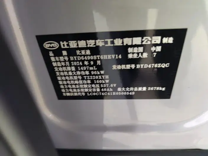 BYD Tang DM 2024 Model Honor Edition DM-i 112KM Zunrong Model – фото 10